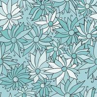 Seamless pattern background with different abstract flowers. vector