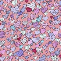 hand-drawn doodle seamless pattern with hearts vector