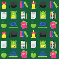 Seamless pattern with school and educational elements. Objects for art, stationery. Print for textile, clothes, book cover, wrapping paper, design and decor. Colorful background. Back to school vector