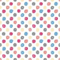Doodle circle seamless pattern. Vector abstract playful childish background. Cute baby print