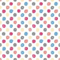 Doodle circle seamless pattern. Vector abstract playful childish background. Cute baby print