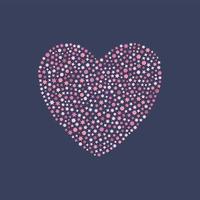 Valentine's Day. Vector star heart on a dark background. Colored illustration in the shape of a heart.