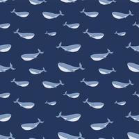 patrón sin costuras con ballenas. ilustración vectorial lindo fondo de bebé. vector