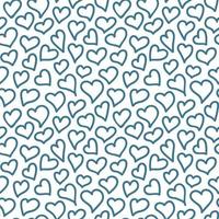Vector heart drawing seamless pattern . Line hand drawn monochrome background.
