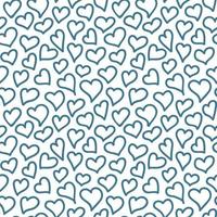 Vector heart drawing seamless pattern . Line hand drawn monochrome background.