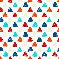 Doodle triangle seamless pattern. Abstract playful childish background. Cute baby print vector