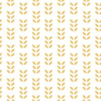 Seamless geometric pattern. Oats, wheat, grain, rice background, fox. Vector illustration