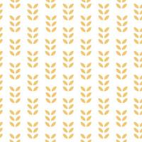 Seamless geometric pattern. Oats, wheat, grain, rice background, fox. Vector illustration