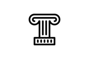 icono de ley romana estilo de línea de ley gratis vector