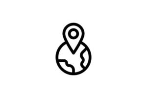 Global Location Icon Logistic Line Style Free vector