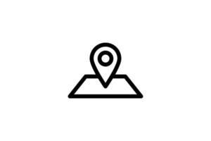 Location Icon Navigation Line Style Free vector