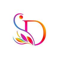Logo letter D colorful design vector