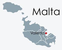 malta mapa dibujo a mano alzada sobre fondo blanco. vector