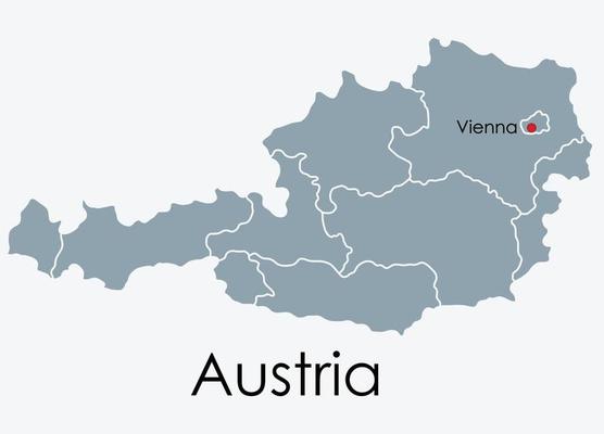 Austria map freehand drawing on white background.