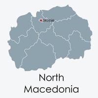 macedonia del norte mapa dibujo a mano alzada sobre fondo blanco. vector