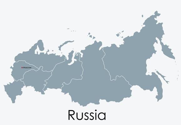 Russia map freehand drawing on white background.