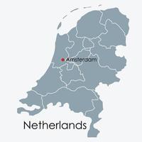 Netherlands map freehand drawing on white background. vector