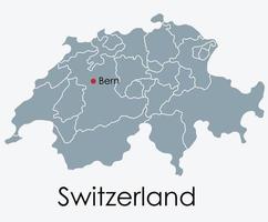 Switzerland map freehand drawing on white background. vector