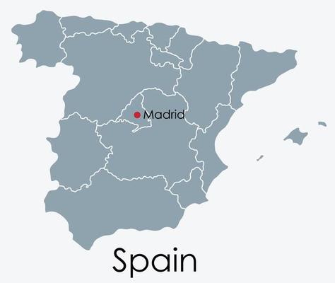 Spain map freehand drawing on white background.