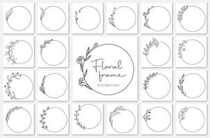 geometric floral frames, borders, wedding wreaths. vector