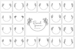 geometric floral frames, borders, wedding wreaths. vector