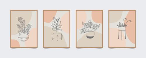 Flower line drawing minimal style. vector