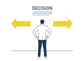 Businessman decision to choose which direction. Business decision concept. vector