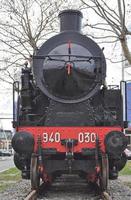 detalle del antiguo vehículo locomotor de tren de vapor foto