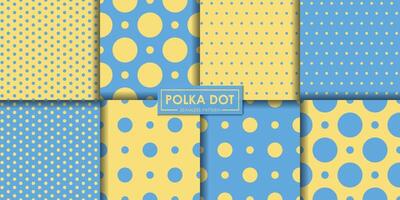 blue and yellow polkadot seamless pattern collection, Abstract background, Decorative wallpaper. vector