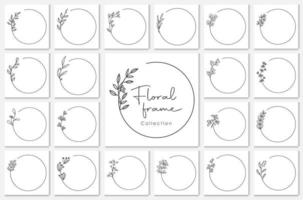 geometric floral frames, borders, wedding wreaths. vector