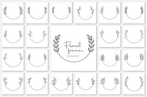geometric floral frames, borders, wedding wreaths. vector