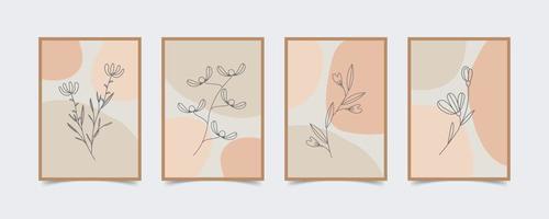 Flower line drawing minimal style. vector