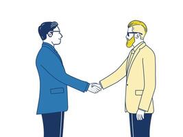 Two businessman shaking hands by agreement. Business agreement concept. vector