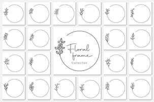 floral round frames, floral wreath. vector
