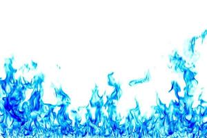 Blue flame on a white background. photo