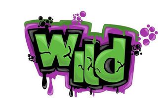 WILD writing vector design on white background