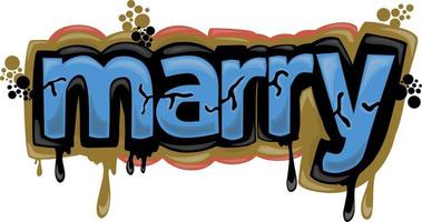 MARRY writing vector design on white background