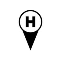 pin location icon symbol sign on map. flat style vector