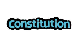 CONSTITUTION writing vector design on white background