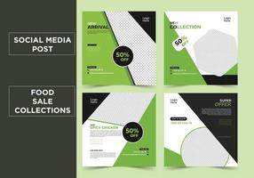 Food sale collection social media post banner template design vector