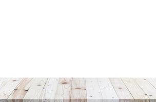 Isolated wooden shelf or floor texture on white background. photo