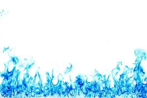 Blue flame on a white background. photo