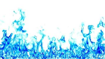 Blue flame on a white background. photo