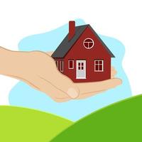 House in hands. Vector illustration