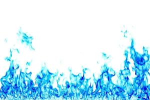 Blue flame on a white background. photo