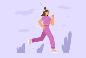 Woman running in the park vector