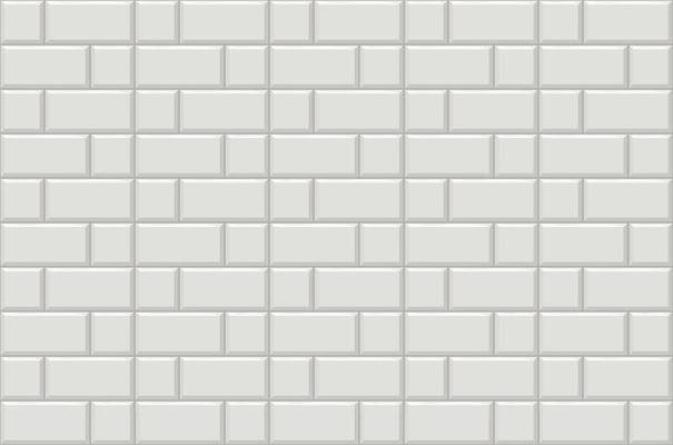 Subway tiles horizontal white background Metro brick decor seamless pattern