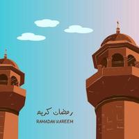 ramadan kareem in arabic calligraphy greetings with islamic mosque and decoration