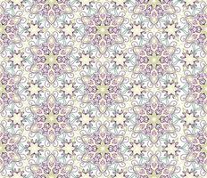 Abstract fractal eamless pattern. Arabic line ornament with star floral mandala shapes. vector