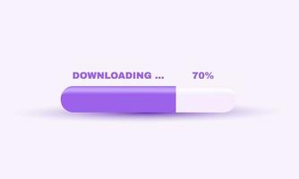 3d start downloading status bar on background vector